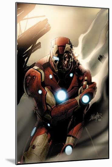 Invincible Iron Man No.33 Cover: Iron Man Standing-Salvador Larroca-Mounted Poster