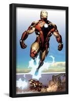 Invincible Iron Man No.514: Iron man Flying-Salvador Larroca-Framed Poster