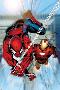 Invincible Iron Man No.7 Cover: Iron Man and Spider-Man-Salvador Larroca-Lamina Framed Poster