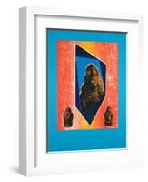 Invisible Room Nº9, Blue, 2019 (Woodcut and Silkscreen)-Guilherme Pontes-Framed Giclee Print