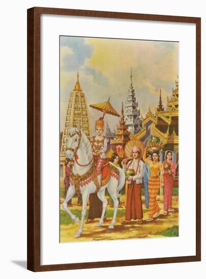 Invitation Card for the Ceremony of Entering into the Monkhood for a Young Boy, C.1970-null-Framed Giclee Print