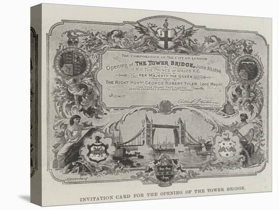 Invitation Card for the Opening of the Tower Bridge-null-Stretched Canvas