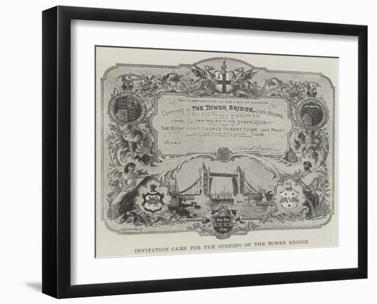 Invitation Card for the Opening of the Tower Bridge-null-Framed Giclee Print