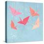 Invitation or Greeting Card Template with Origami Birds. Vector Illustration.-Maria Sem-Stretched Canvas