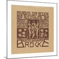 Invitation to an Exhibition of the Artists' Group Brucke-Ernst Ludwig Kirchner-Mounted Premium Giclee Print