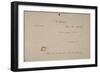 Invitation to Mr. Whistler's Ten O'Clock, 1885-James Abbott McNeill Whistler-Framed Giclee Print