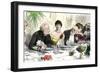 Invites Conversation during a Dinner of the English High Society in the United States, 19Th Century-null-Framed Giclee Print