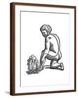 Involuntary Movement, Descartes' Idea of How Impulses from the Limbs Reach the Brain, 1692-null-Framed Giclee Print