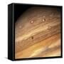 Io and Europa over Jupiter-Michael Benson-Framed Stretched Canvas