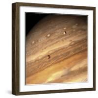 Io and Europa over Jupiter-Michael Benson-Framed Photographic Print