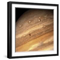 Io and Europa over Jupiter-Michael Benson-Framed Photographic Print