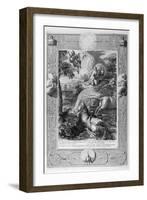 Io Changed into a Cow: Mercury Cuts Off Argus' Head, 1733-Bernard Picart-Framed Giclee Print