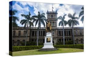 Iolani Palace, Honolulu, Oahu, Hawaii, United States of America, Pacific-Michael-Stretched Canvas