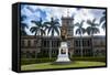 Iolani Palace, Honolulu, Oahu, Hawaii, United States of America, Pacific-Michael-Framed Stretched Canvas