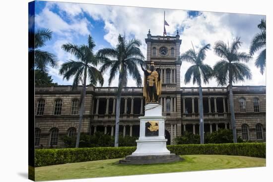 Iolani Palace, Honolulu, Oahu, Hawaii, United States of America, Pacific-Michael-Stretched Canvas