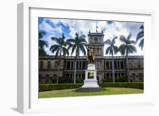 Iolani Palace, Honolulu, Oahu, Hawaii, United States of America, Pacific-Michael-Framed Photographic Print