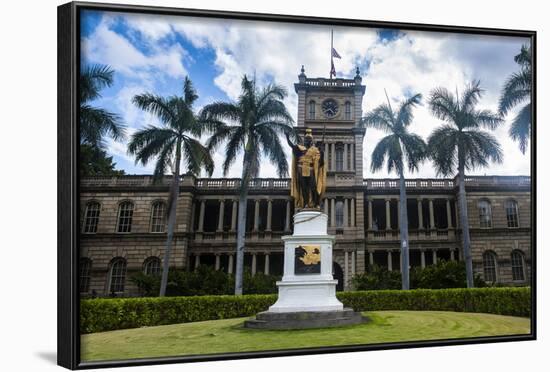 Iolani Palace, Honolulu, Oahu, Hawaii, United States of America, Pacific-Michael-Framed Photographic Print