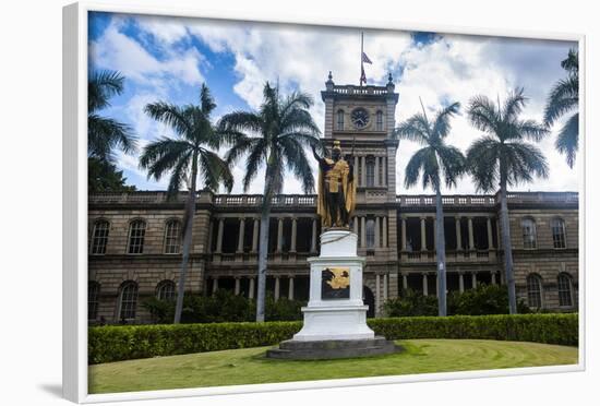 Iolani Palace, Honolulu, Oahu, Hawaii, United States of America, Pacific-Michael-Framed Photographic Print