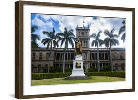 Iolani Palace, Honolulu, Oahu, Hawaii, United States of America, Pacific-Michael-Framed Photographic Print