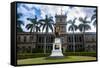 Iolani Palace, Honolulu, Oahu, Hawaii, United States of America, Pacific-Michael-Framed Stretched Canvas