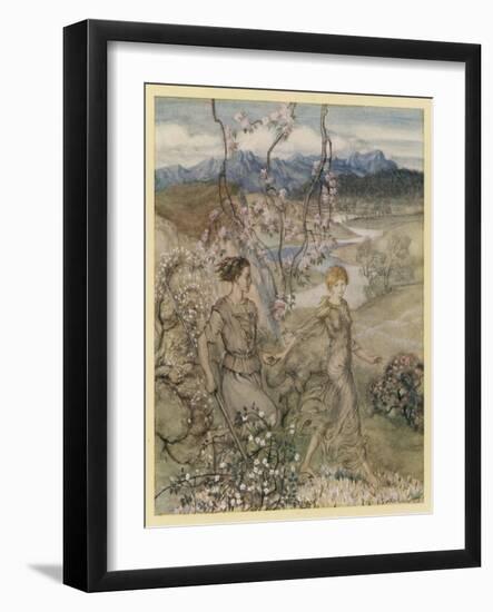 Iollan and Tuirenfionn-Arthur Rackham-Framed Art Print