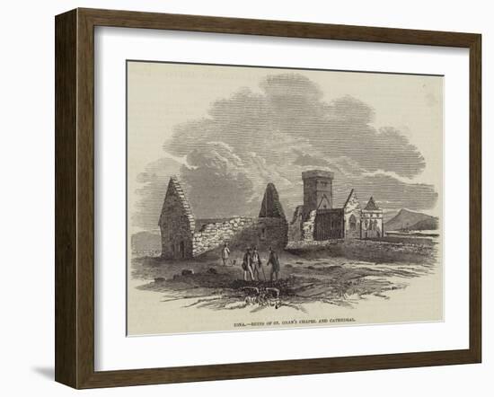 Iona, Ruins of St Oran's Chapel and Cathedral-null-Framed Giclee Print
