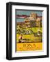 Iona - See this Scotland by MacBraynes Steamers - Celtic Cross at Iona Abbey-Tom Gilfillan-Framed Art Print