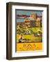 Iona - See this Scotland by MacBraynes Steamers - Celtic Cross at Iona Abbey-Tom Gilfillan-Framed Art Print