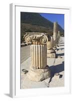 Ionic Column, Ancient Ephesus, Near Kusadasi, Anatolia, Turkey, Asia Minor, Eurasia-Eleanor Scriven-Framed Photographic Print