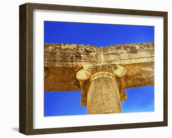Ionic Columns, Oval Plaza, Roman City, Jerash, Jordan.-William Perry-Framed Premium Photographic Print