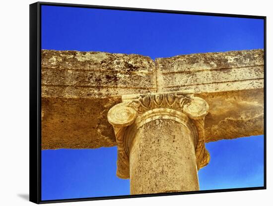 Ionic Columns, Oval Plaza, Roman City, Jerash, Jordan.-William Perry-Framed Stretched Canvas