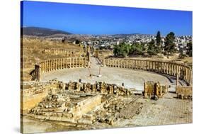 Ionic Columns, Oval Plaza, Roman City, Jerash, Jordan.-William Perry-Stretched Canvas