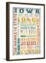 Iowa - Barnwood Typography-Lantern Press-Framed Art Print