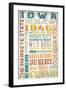 Iowa - Barnwood Typography-Lantern Press-Framed Art Print