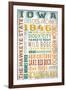 Iowa - Barnwood Typography-Lantern Press-Framed Art Print