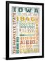 Iowa - Barnwood Typography-Lantern Press-Framed Art Print