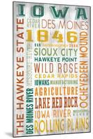 Iowa - Barnwood Typography-Lantern Press-Mounted Art Print