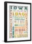 Iowa - Barnwood Typography-Lantern Press-Framed Premium Giclee Print