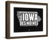 Iowa Black and White Map-NaxArt-Framed Art Print