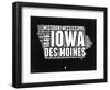 Iowa Black and White Map-NaxArt-Framed Art Print