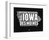 Iowa Black and White Map-NaxArt-Framed Art Print