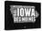 Iowa Black and White Map-NaxArt-Stretched Canvas
