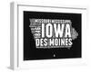 Iowa Black and White Map-NaxArt-Framed Art Print