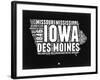 Iowa Black and White Map-NaxArt-Framed Art Print