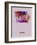 Iowa Color Splatter Map-NaxArt-Framed Art Print