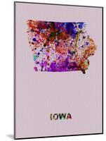 Iowa Color Splatter Map-NaxArt-Mounted Art Print