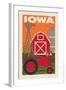 Iowa - Country - Woodblock-Lantern Press-Framed Art Print