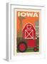 Iowa - Country - Woodblock-Lantern Press-Framed Art Print