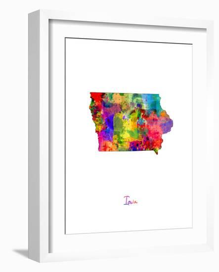 Iowa Map-Michael Tompsett-Framed Art Print