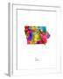 Iowa Map-Michael Tompsett-Framed Art Print